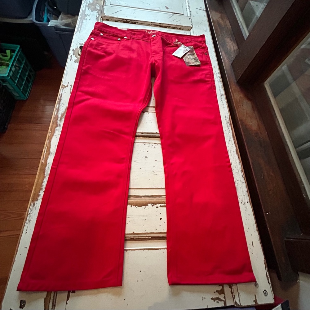 Mens Red Jeans New with Tags
